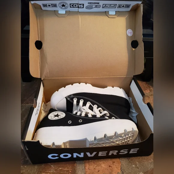 Converse Black and White High-Top Sneakers - Picture 7 of 8